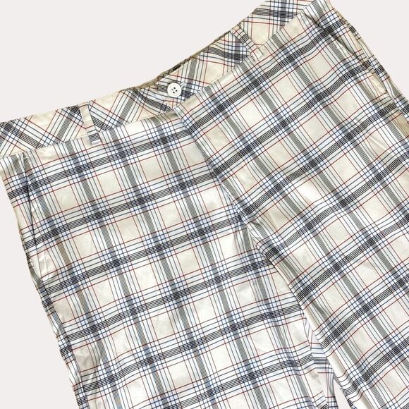Izod Golf Mens Shorts Plaid White Red Blue 36 bv - Picture 2 of 6
